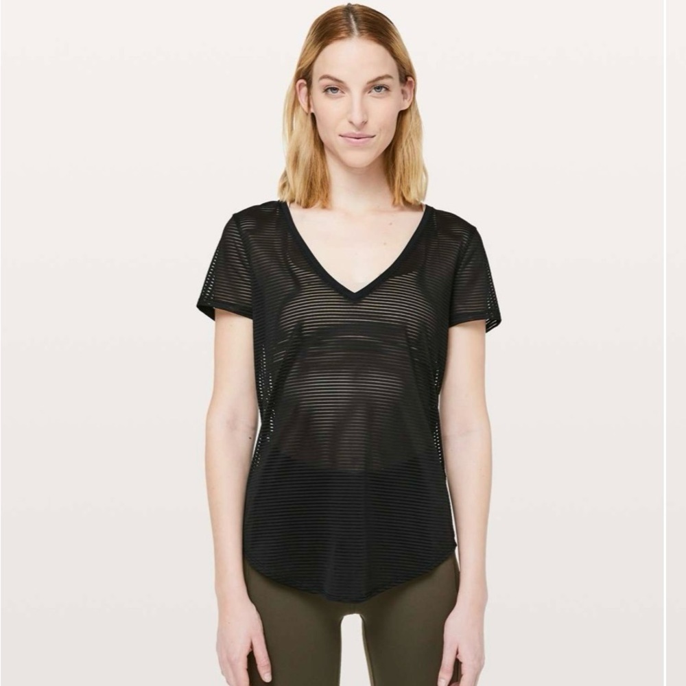 Lululemon All Love Tee Striped Mesh